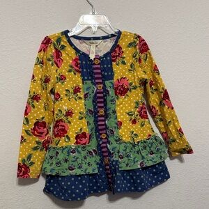 Matilda Jane Multicolor Floral and Polka Dot Top